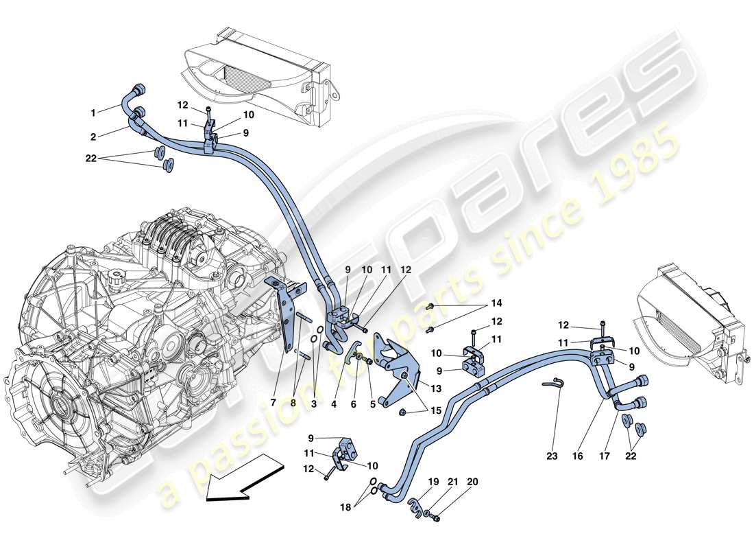 a part diagram from the ferrari 458 spider (usa) parts catalogue