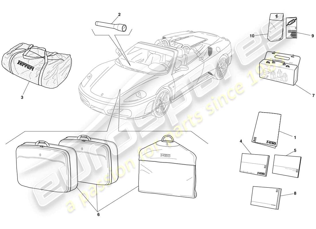 a part diagram from the ferrari 430 parts catalogue