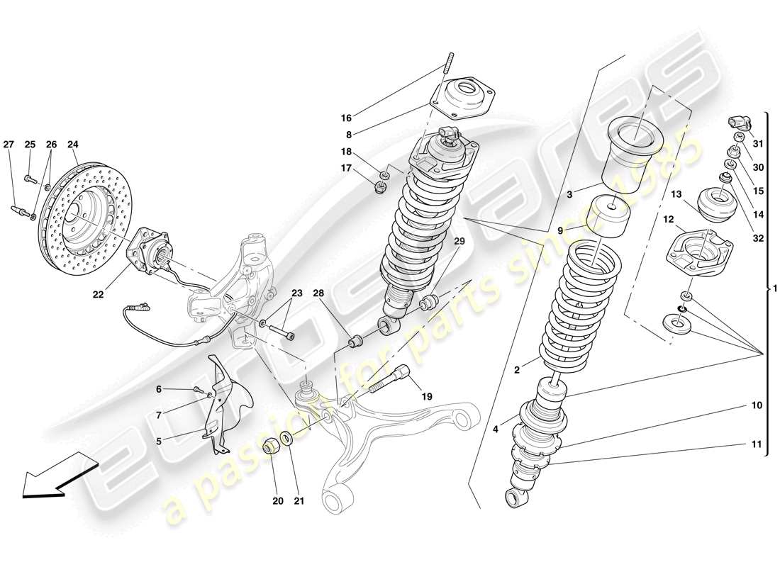 a part diagram from the ferrari 599 sa aperta (europe) parts catalogue