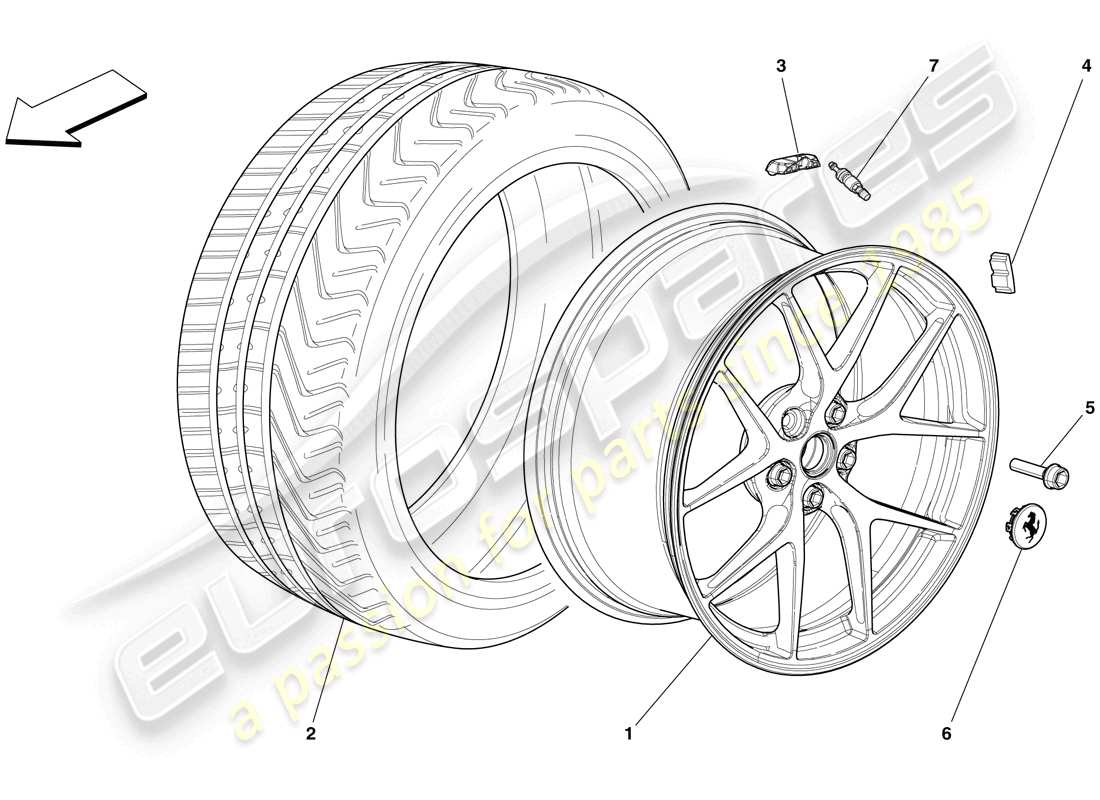 a part diagram from the ferrari 599 gto (europe) parts catalogue