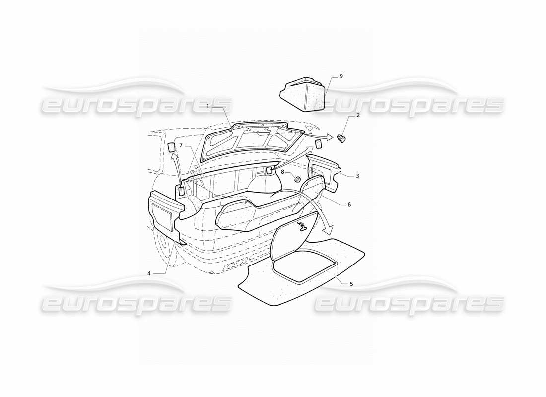 a part diagram from the maserati quattroporte (1996-2001) parts catalogue