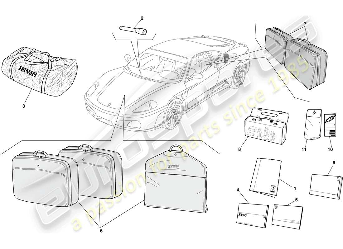a part diagram from the Ferrari F430 Coupe (USA) parts catalogue