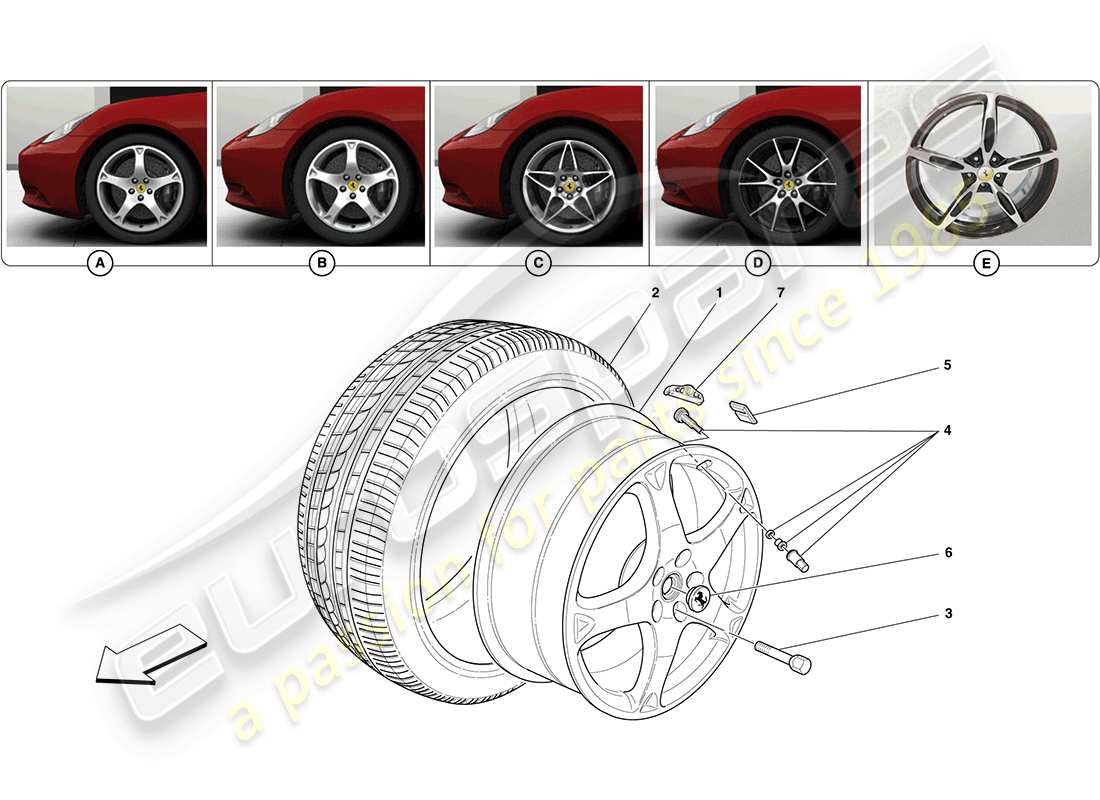 a part diagram from the ferrari california parts catalogue