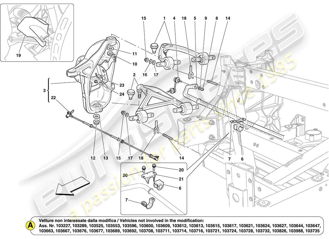 a part diagram from the ferrari california parts catalogue