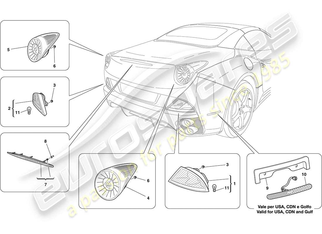 a part diagram from the ferrari california parts catalogue