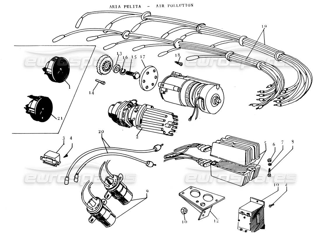 a part diagram from the lamborghini espada parts catalogue