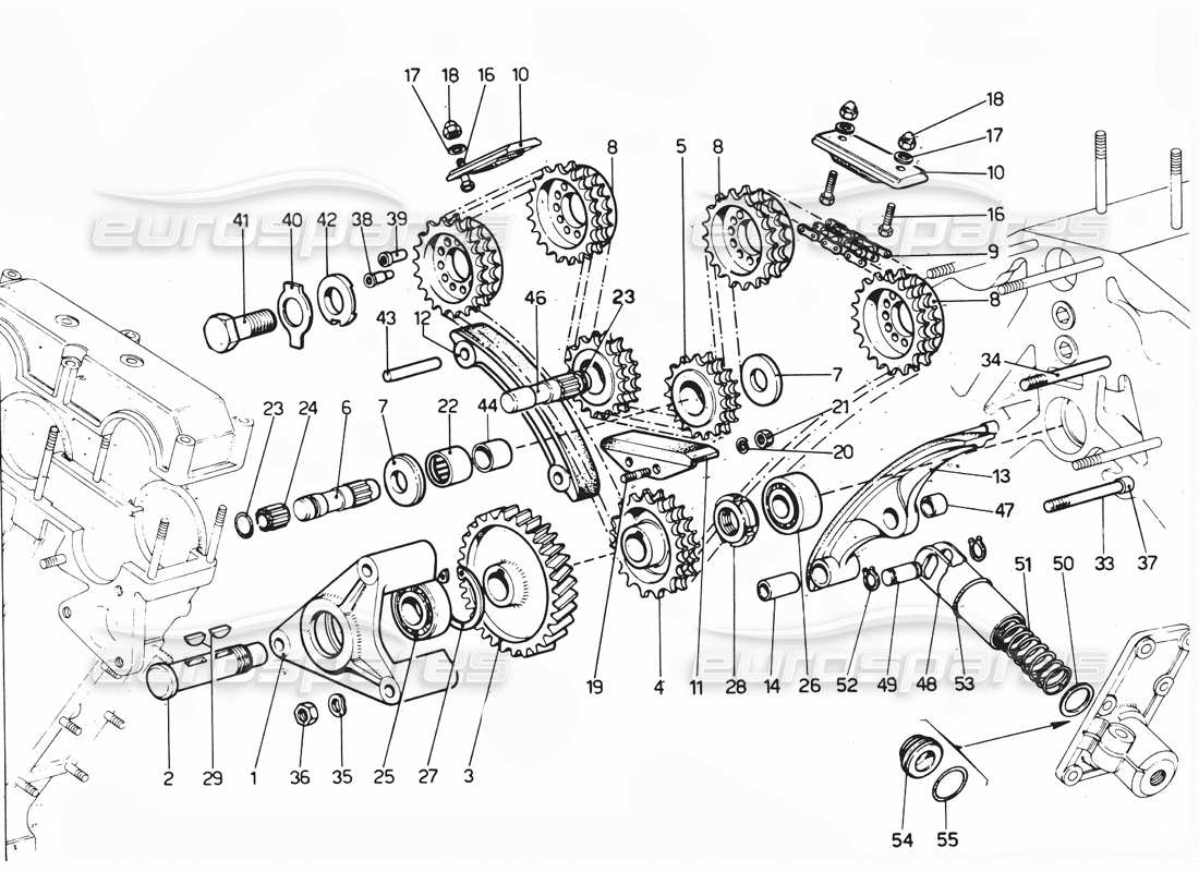 a part diagram from the ferrari 330 and 365 parts catalogue