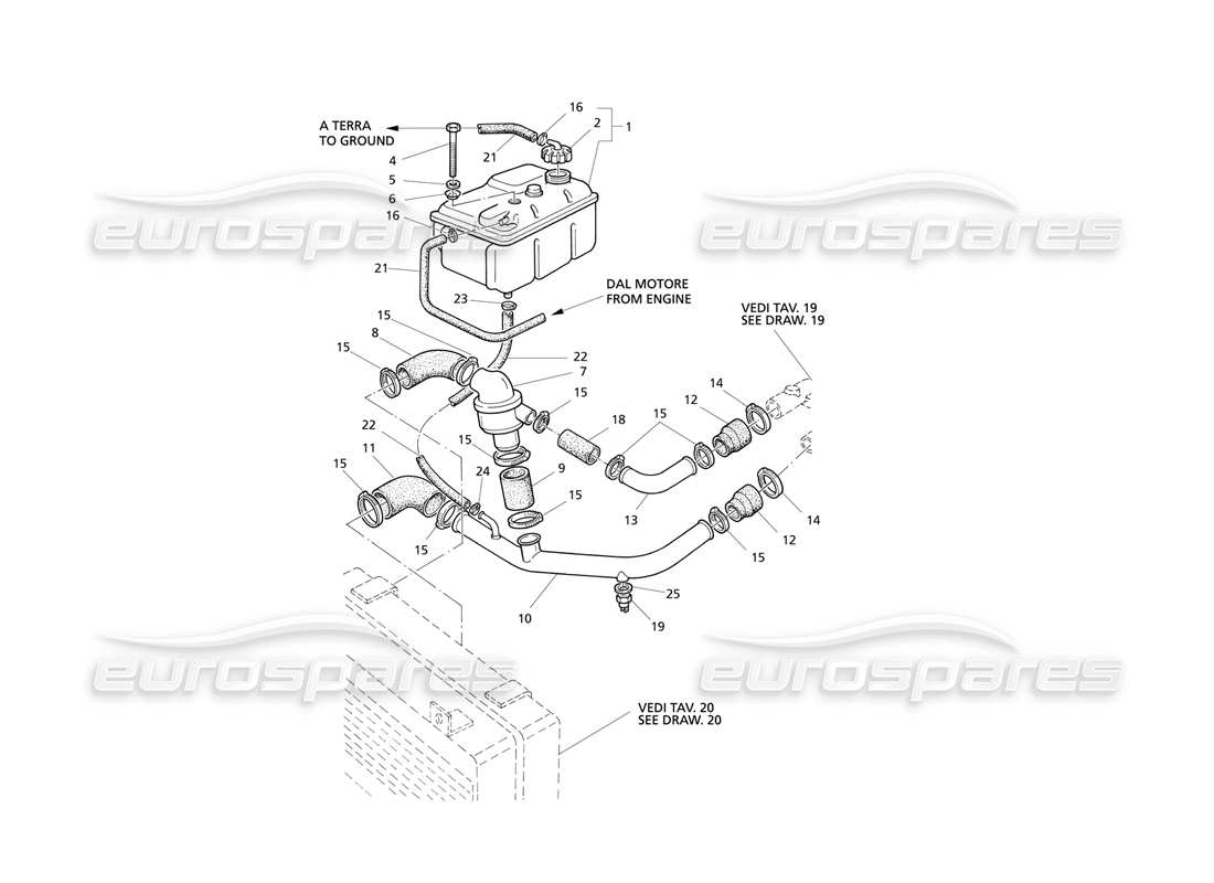 a part diagram from the maserati quattroporte (1996-2001) parts catalogue