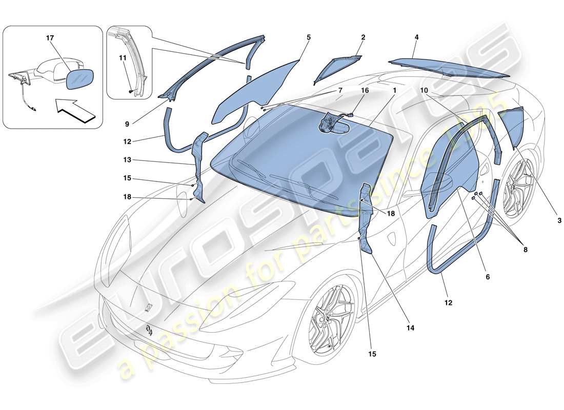 VIEW PARTS DIAGRAMS FROM THE FERRARI 812 PARTS CATALOGUE a part diagram from the ferrari 812 parts catalogue