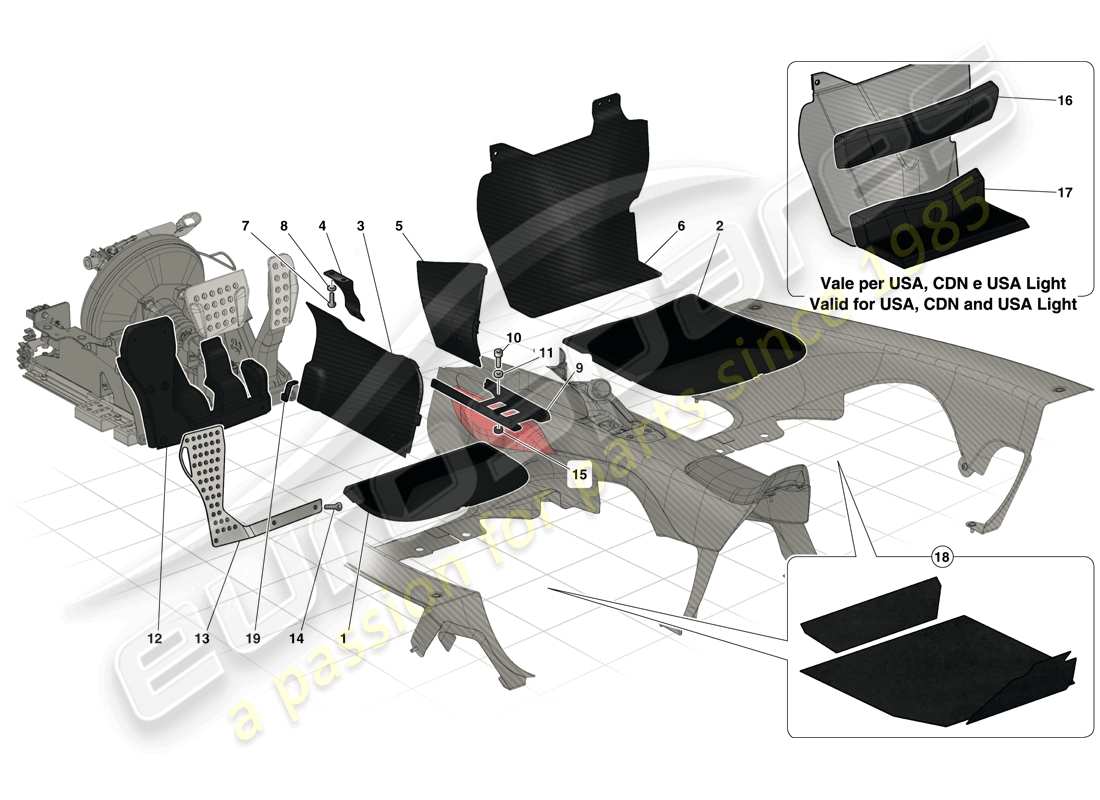 a part diagram from the ferrari laferrari parts catalogue