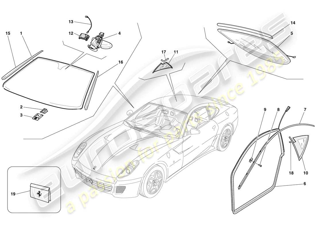 a part diagram from the ferrari 599 parts catalogue