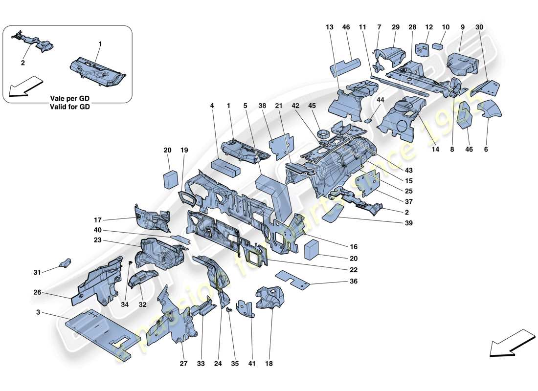 a part diagram from the ferrari 812 superfast (usa) parts catalogue