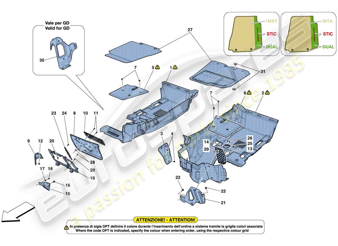 a part diagram from the ferrari 812 superfast (europe) parts catalogue