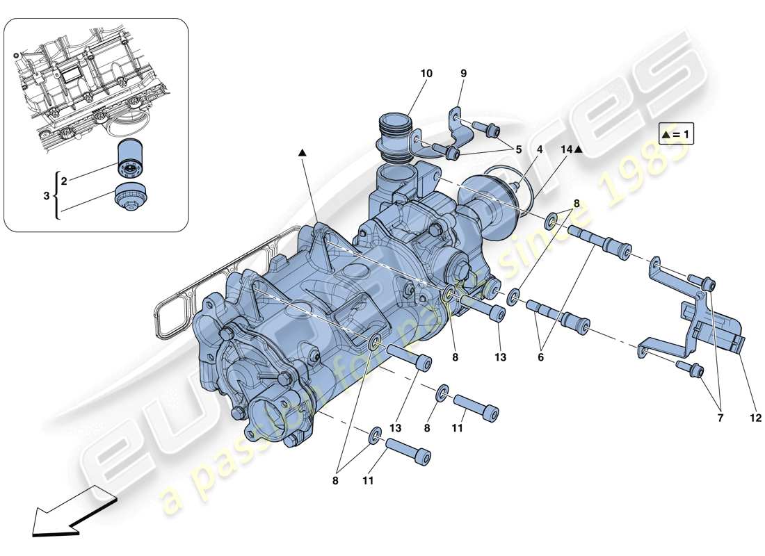 a part diagram from the ferrari 812 superfast (europe) parts catalogue