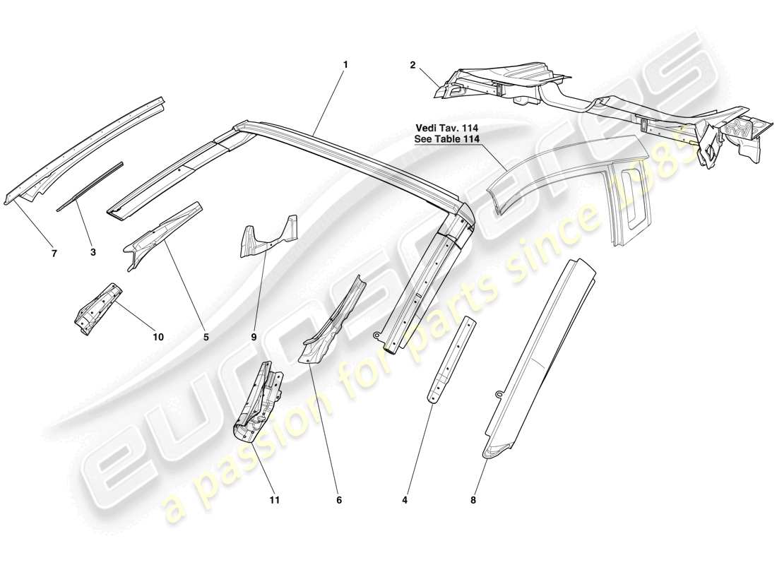 a part diagram from the ferrari 599 sa aperta (rhd) parts catalogue