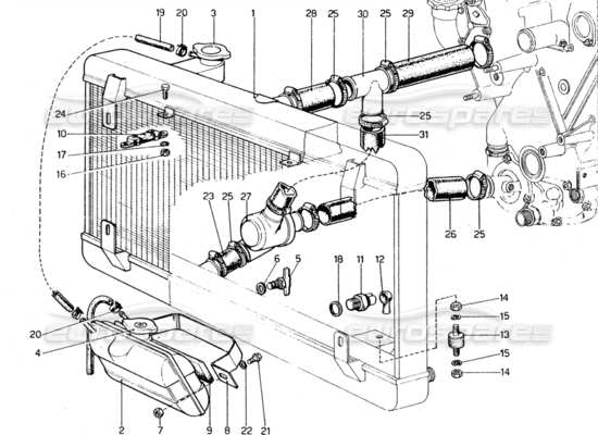 a part diagram from the ferrari 365 gtc4 (mechanical) parts catalogue