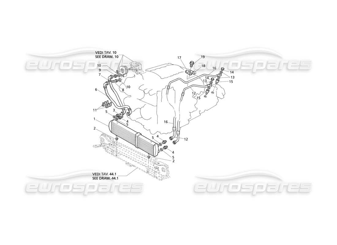 a part diagram from the maserati qtp v8 evoluzione parts catalogue