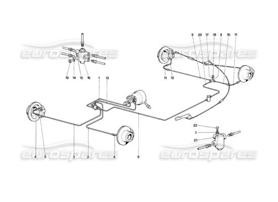 a part diagram from the ferrari mondial parts catalogue