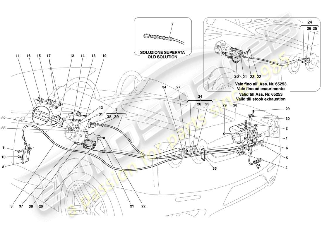 a part diagram from the ferrari f430 spider (usa) parts catalogue