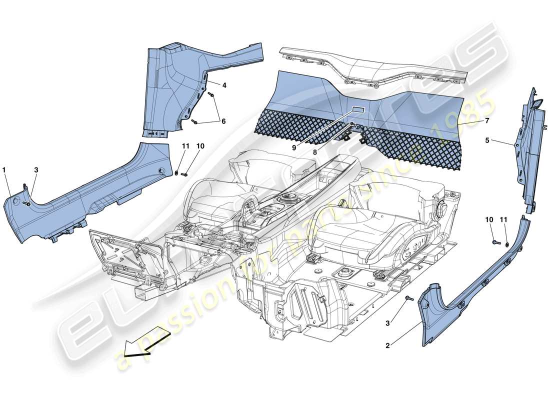 a part diagram from the Ferrari F12 TDF (Europe) parts catalogue