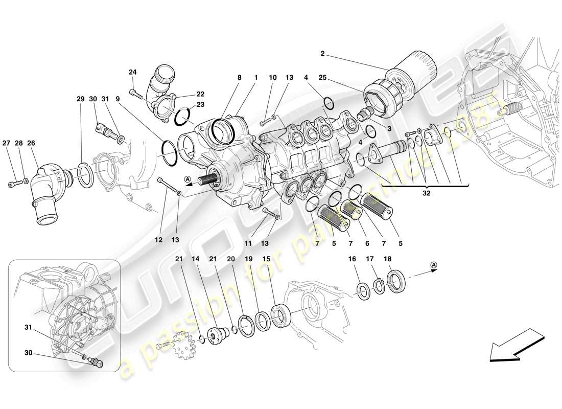 a part diagram from the ferrari f430 scuderia spider 16m (usa) parts catalogue