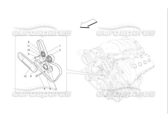 a part diagram from the maserati qtp. (2010) 4.7 auto parts catalogue
