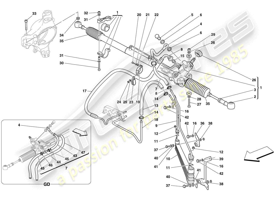 a part diagram from the ferrari f430 scuderia (europe) parts catalogue