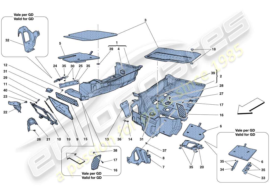 a part diagram from the ferrari f12 parts catalogue