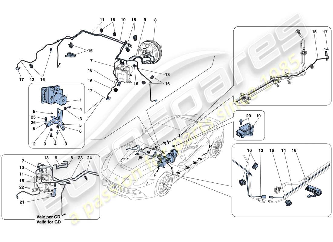 a part diagram from the ferrari f12 parts catalogue