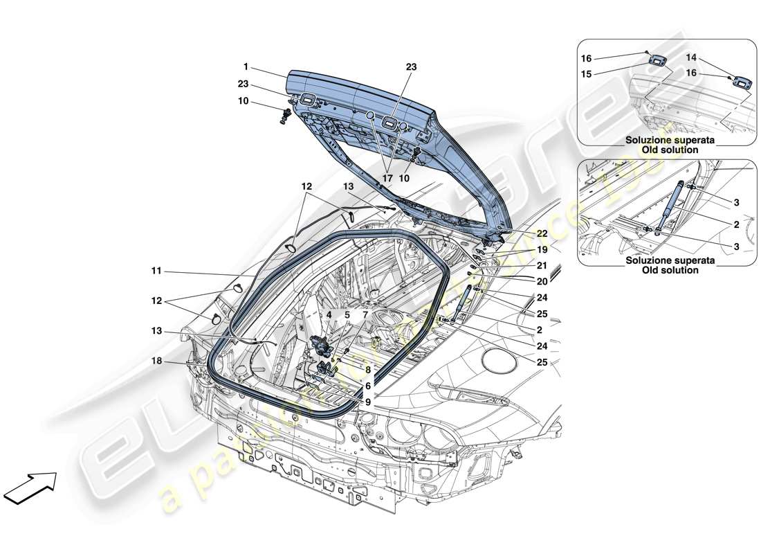 a part diagram from the ferrari 812 superfast (rhd) parts catalogue