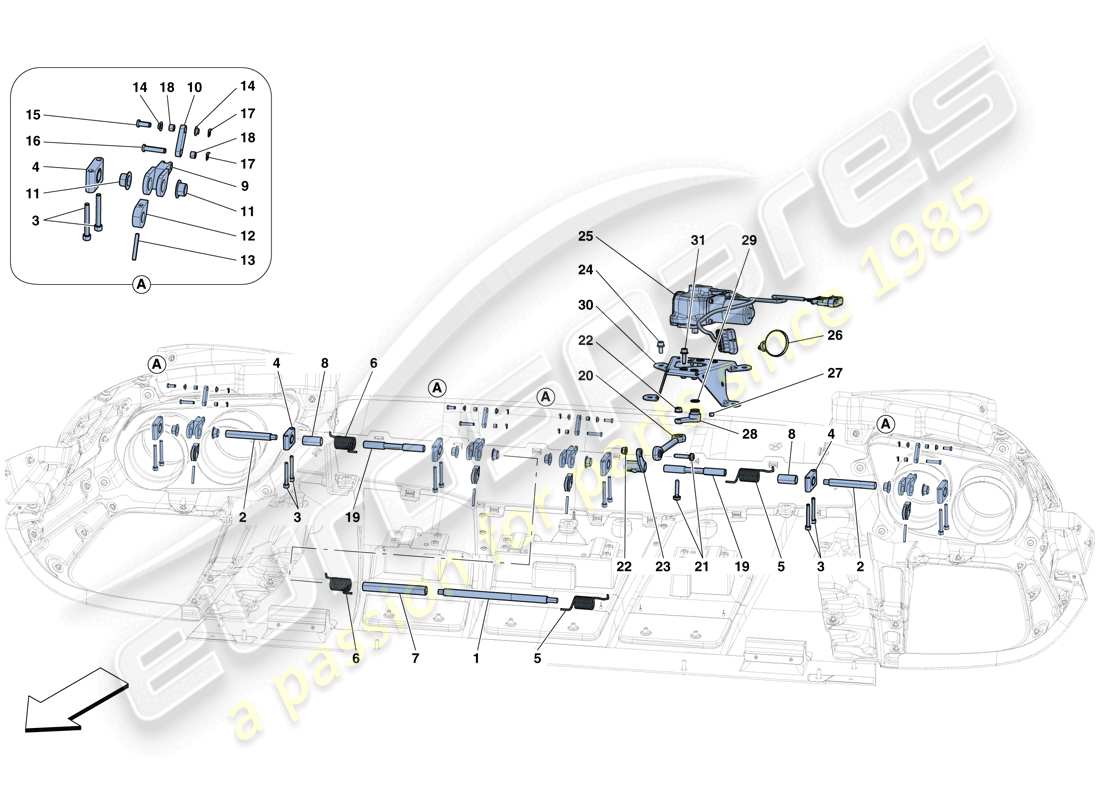 a part diagram from the ferrari 812 superfast (rhd) parts catalogue