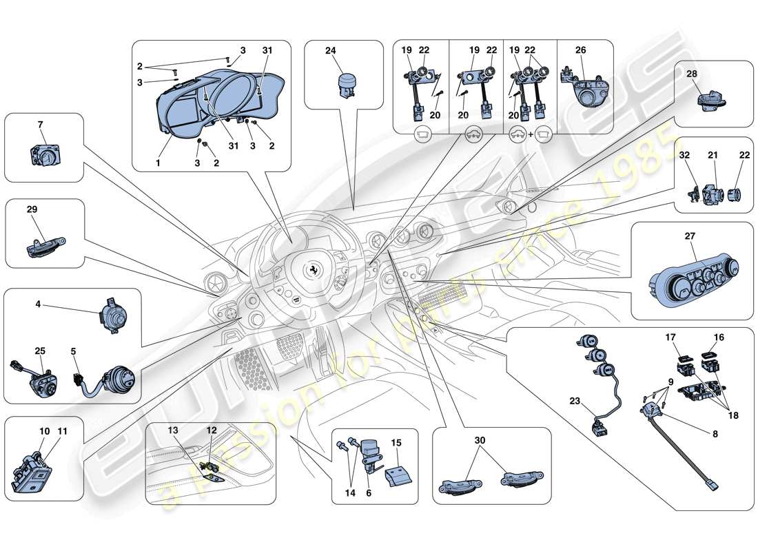 a part diagram from the Ferrari F12 Berlinetta (RHD) parts catalogue