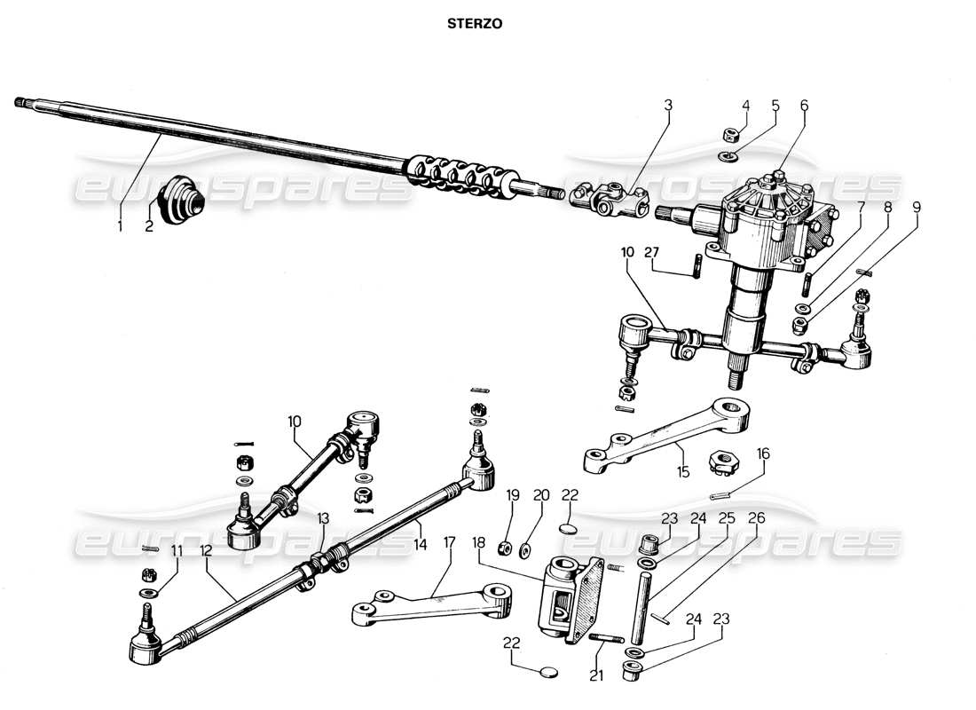 VIEW PARTS DIAGRAMS FROM THE LAMBORGHINI ESPADA PARTS CATALOGUE a part diagram from the lamborghini espada parts catalogue