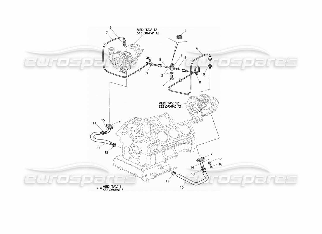 a part diagram from the maserati quattroporte (1996-2001) parts catalogue