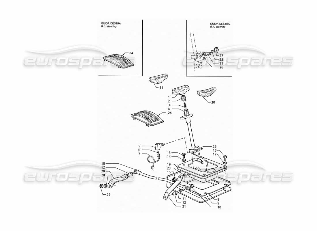 a part diagram from the Maserati Ghibli 2.8 (ABS) parts catalogue