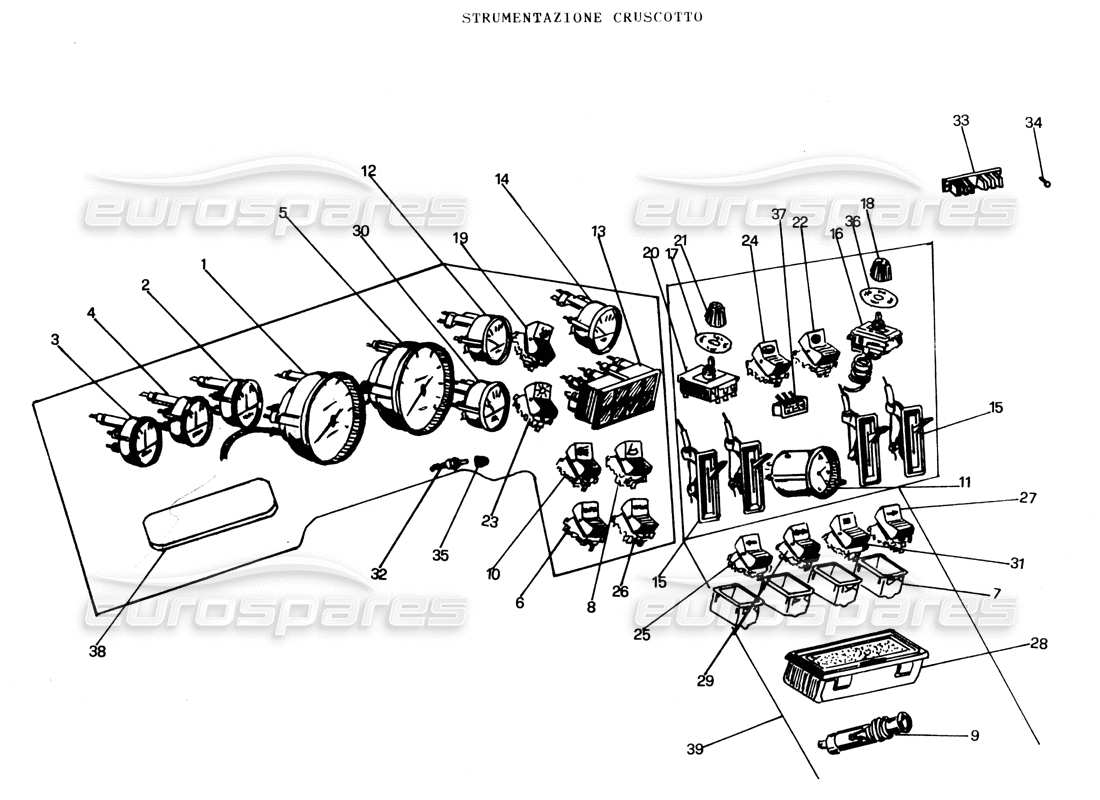 a part diagram from the lamborghini espada parts catalogue