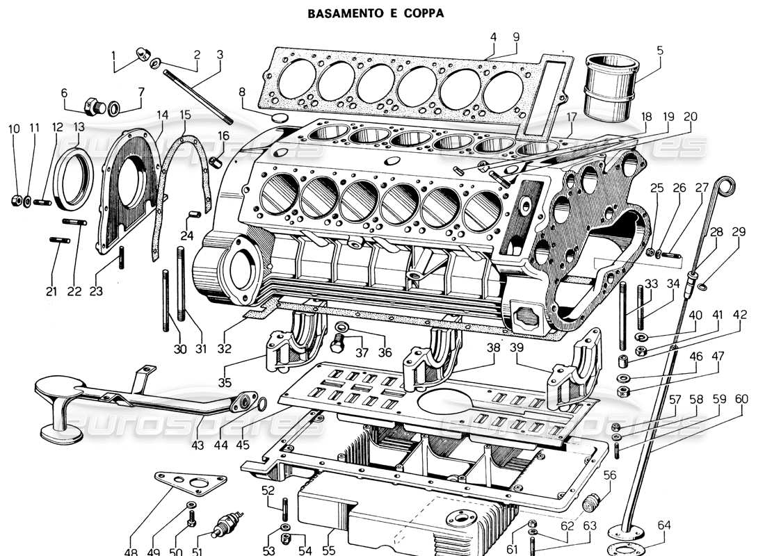 a part diagram from the lamborghini espada parts catalogue
