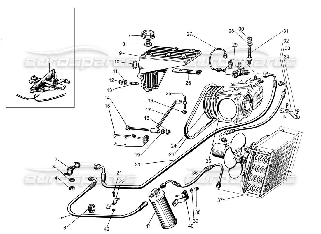 VIEW PARTS DIAGRAMS FROM THE LAMBORGHINI ESPADA PARTS CATALOGUE a part diagram from the lamborghini espada parts catalogue
