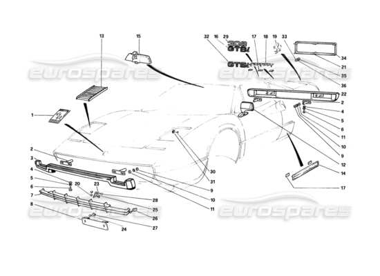 a part diagram from the ferrari 308 parts catalogue