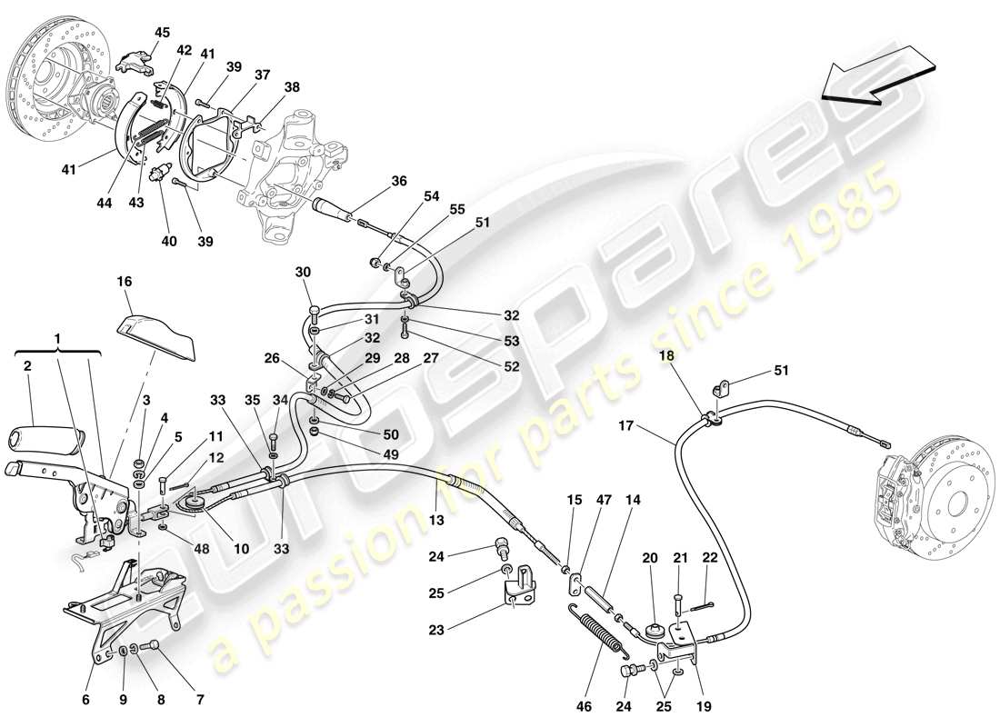 a part diagram from the ferrari 612 sessanta (rhd) parts catalogue