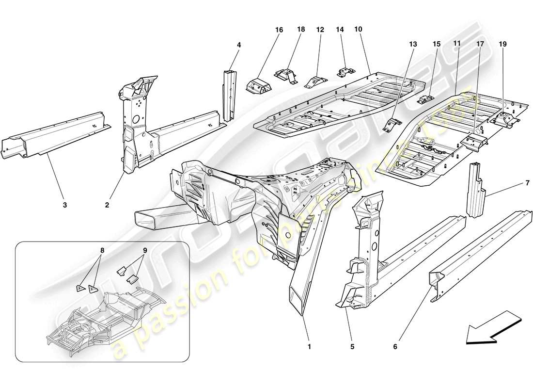 a part diagram from the ferrari california parts catalogue
