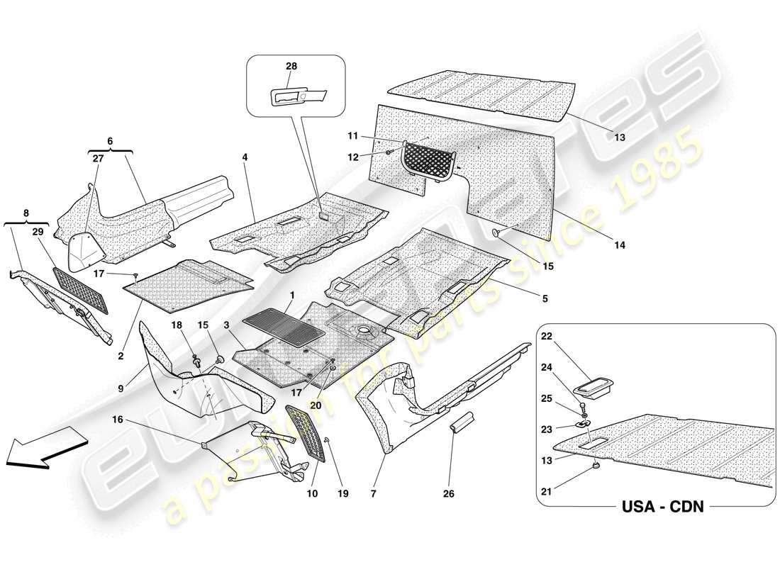 a part diagram from the ferrari 599 parts catalogue