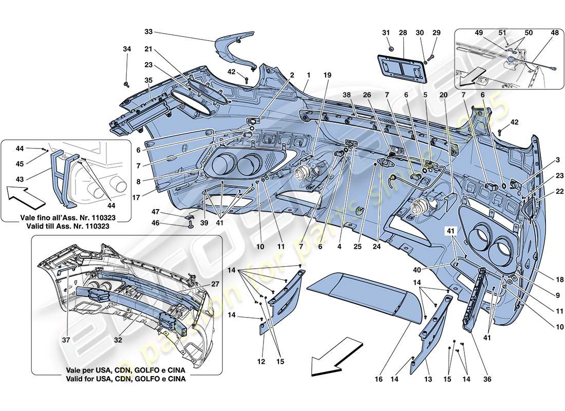 a part diagram from the ferrari ff (rhd) parts catalogue