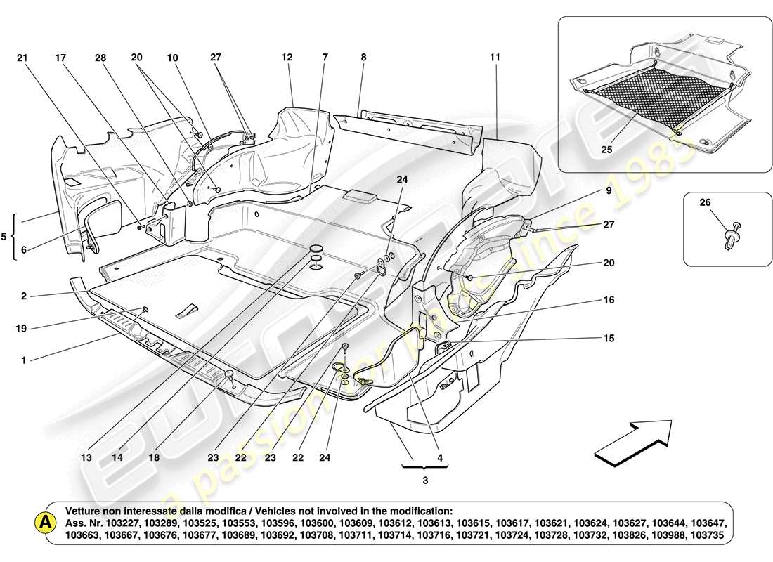 a part diagram from the ferrari california parts catalogue