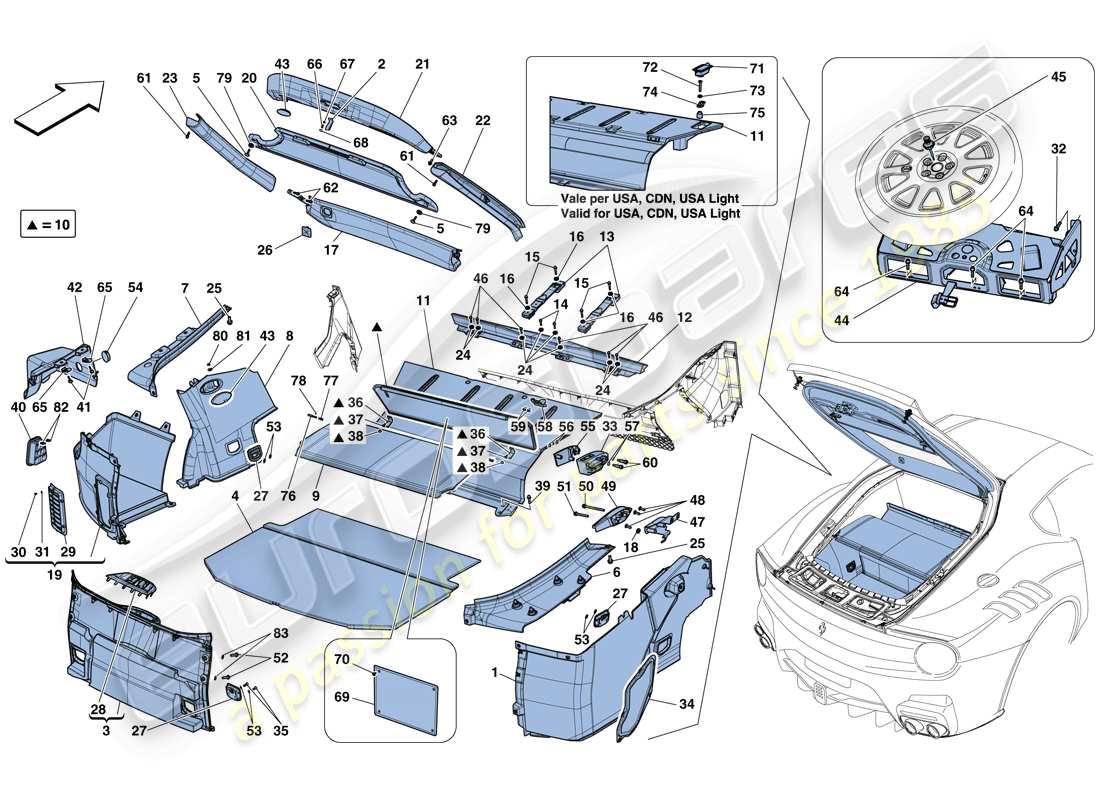 a part diagram from the Ferrari F12 TDF (Europe) parts catalogue