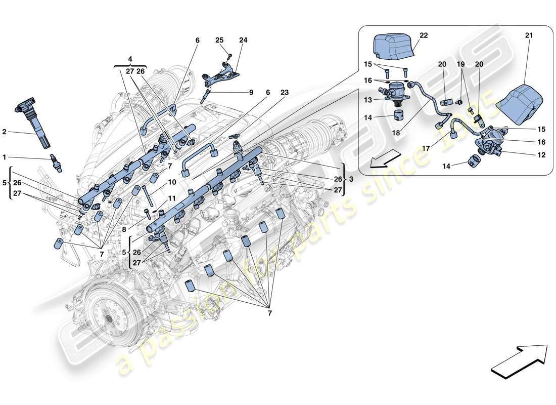 a part diagram from the ferrari 812 superfast (usa) parts catalogue