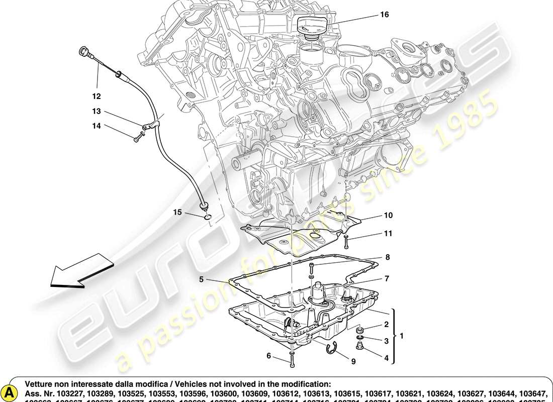 a part diagram from the ferrari california (europe) parts catalogue