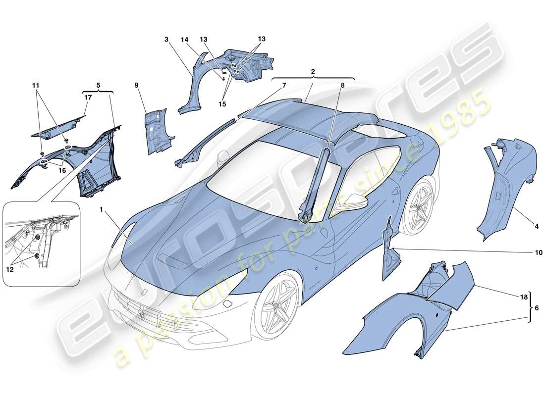 a part diagram from the Ferrari F12 Berlinetta (USA) parts catalogue