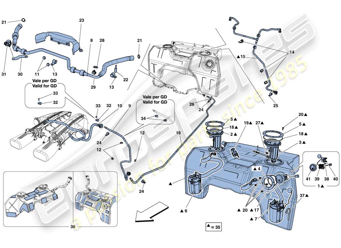 a part diagram from the ferrari f12 berlinetta (usa) parts catalogue