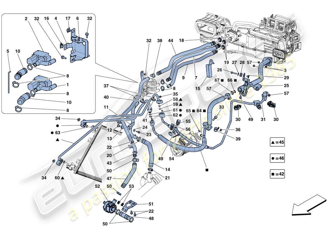 a part diagram from the ferrari gtc4 lusso (usa) parts catalogue